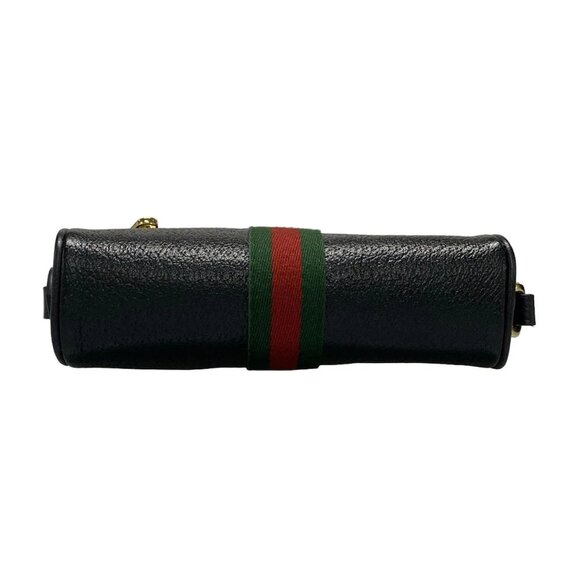 GUCCI Shelly (Web) Black Green Red Leather Shoulder Bag bran854-100325 - Picture 9 of 16